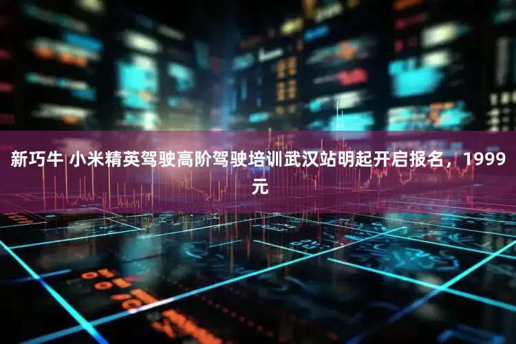 新巧牛 小米精英驾驶高阶驾驶培训武汉站明起开启报名，1999 元