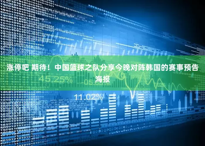 涨停吧 期待！中国篮球之队分享今晚对阵韩国的赛事预告海报